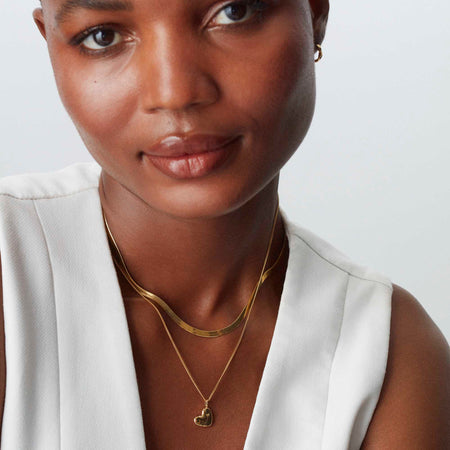 Organic Heart Necklace Gold